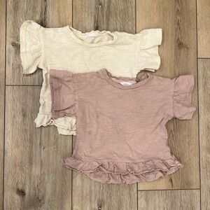2 Pima cotton ruffle top. Size: 1 year